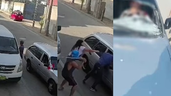 Dos sujetos intentan robar una miniván en Huachipa, escapan en un auto y terminan chocando contra un vehículo de transporte público