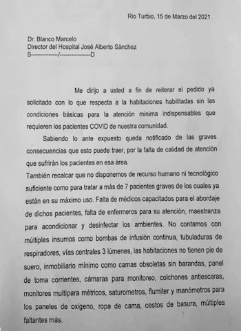 El pedido de los médicos