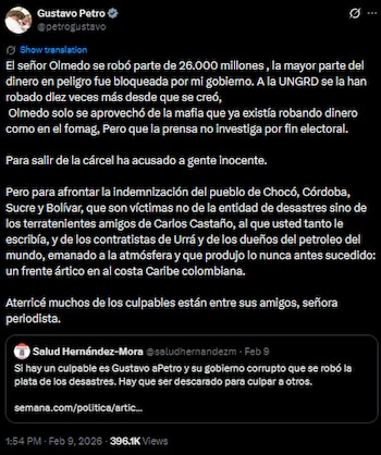 Gustavo Petro le contestó a