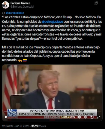 Enrique Gómez acusó al Gobierno