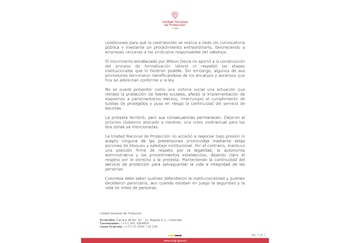 UNP - Comunicado de prensa