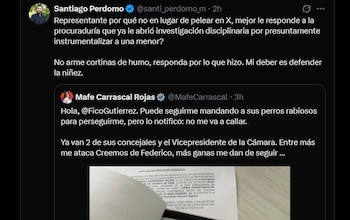 El concejal Santiago Perdomo radicó una queja disciplinaria contra la representante María Fernanda Carrascal ante la Comisión de Ética del Congreso - crédito X
