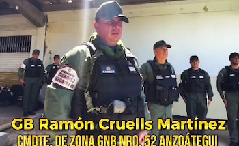 GB Ramón Antonio Cruells Martínez, Comandante de Zona de la GNB (CZGNB) Nr. 52 de Anzoàtegui