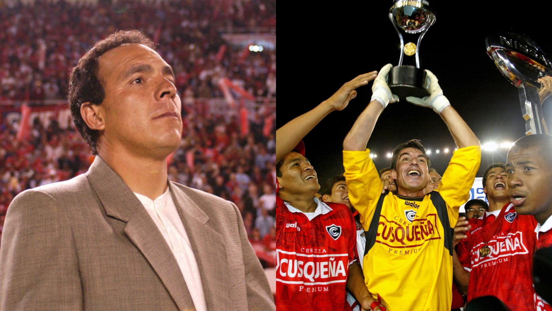 El técnico Freddy Ternero (izquierda) y el arquero Óscar Ibáñez (derecha) formaron parte del plantel de Cienciano que campeonó en Copa Sudamericana 2023