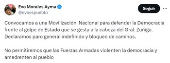 Evo Morales convocó a una