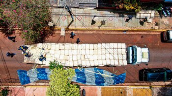 Una vista aérea del cargamento