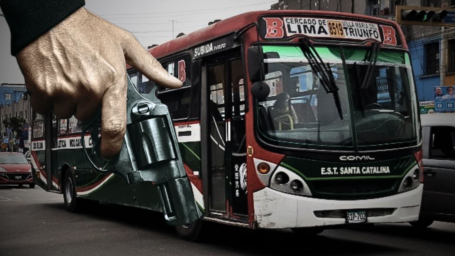 El hecho se produjo mientras circulaba hacia San Gabriel, en medio de una ruta que también pasa por Arenales y Riva Agüero, en plena zona de SJL.Composición: Infobae Perú