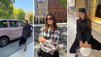 Lola Latorre compartió las primeras imágenes de su viaje a Londres: guiños a la moda británica, relax y tour