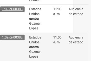 Parte de los registros para