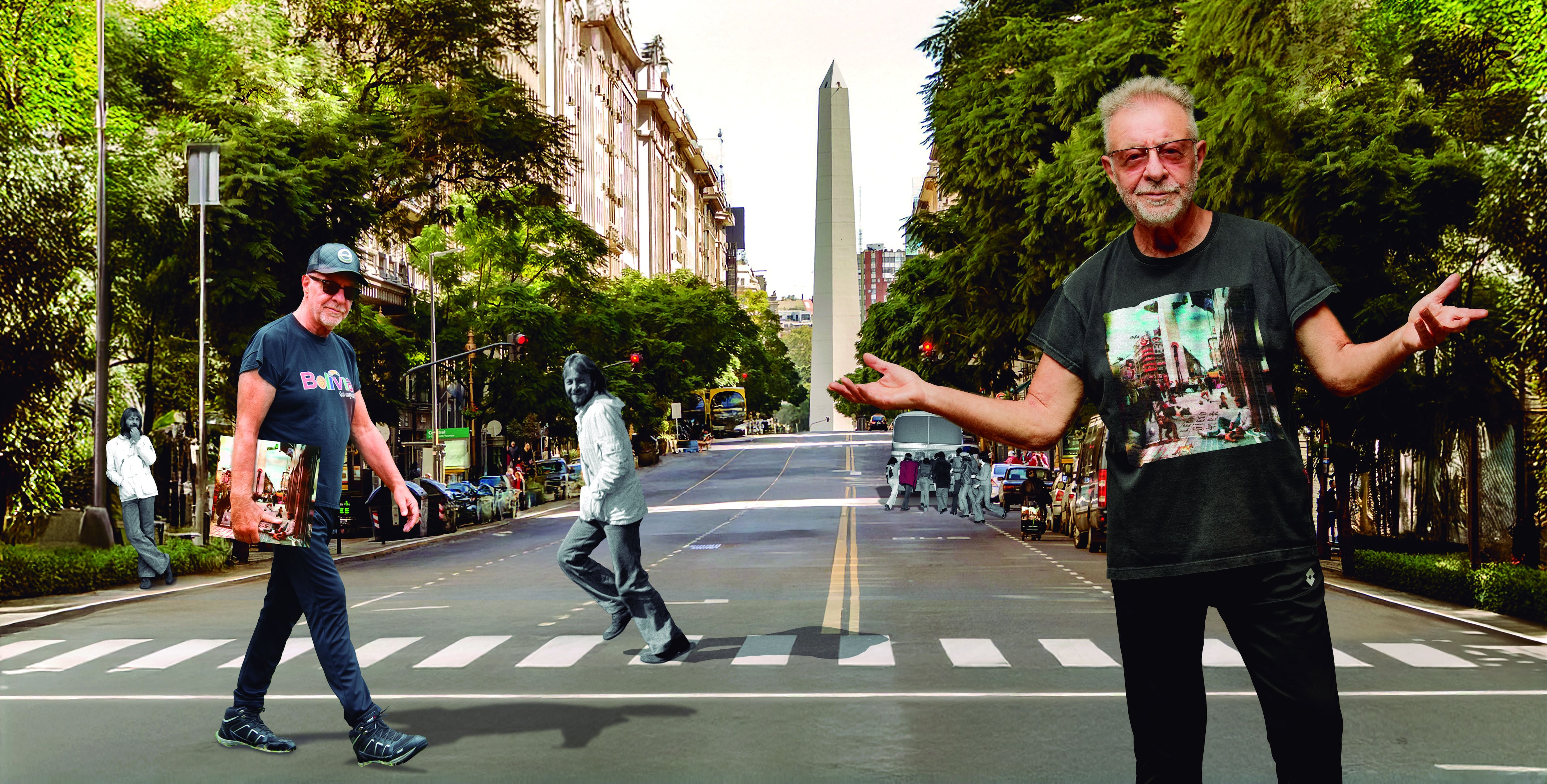 León Gieco en la tapa de su histórico 4º LP frente al Obelisco de Buenos Aires