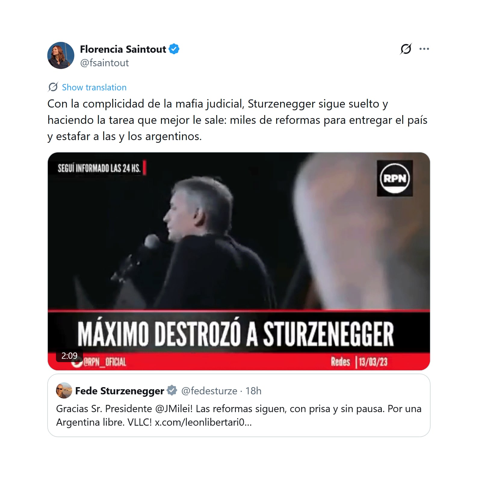 Numerosos dirigentes de La Cámpora repostearon la respuesta a Sturzenegger