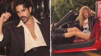 Mattias Vega y Dani Duke se sumaron a la tendencia de su imagen creada con IA en la época de los años 80 - crédito @mattiasvga - @daniduke/Instagram