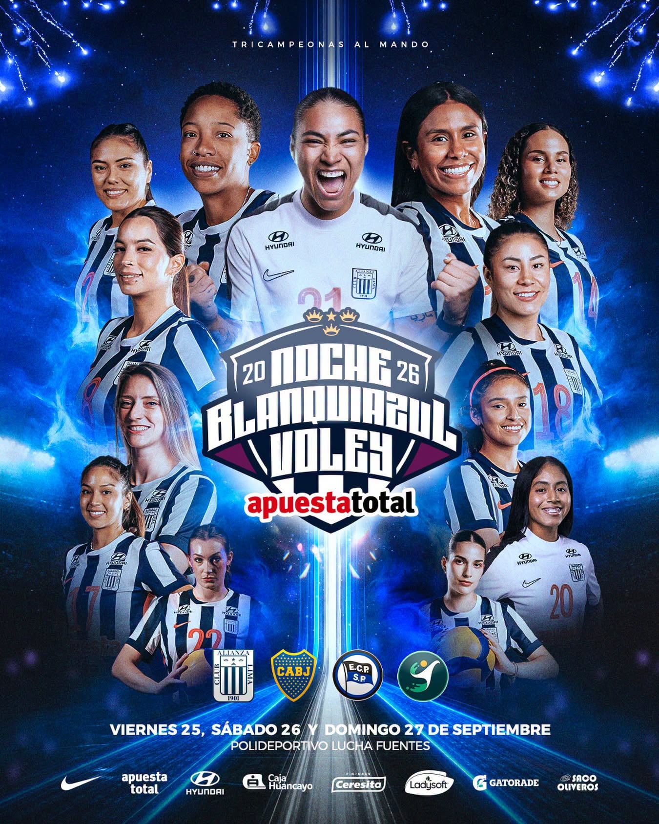 Detalles de la Noche Blanquiazul Vóley 2026. Crédito: Alianza Lima