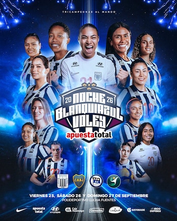 Detalles de la Noche Blanquiazul Vóley 2026.