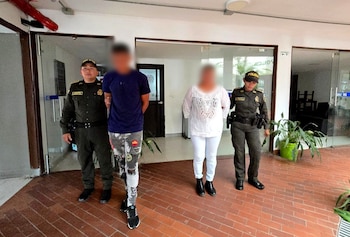 Alias La Costeña y Ojo Picho fueron identificados como presuntos responsables materiales del homicidio del líder comunitario de Río Frío - crédito Policía Antioquia