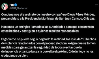 El tricolor condenó el asesinato