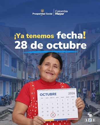 La fecha del pago de Colombia Mayor correspondiente a octubre se realizará el miércoles 28 (Prosperidad Social/X)
