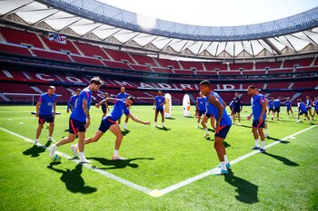 Último entrenamiento de Atlético Madrid