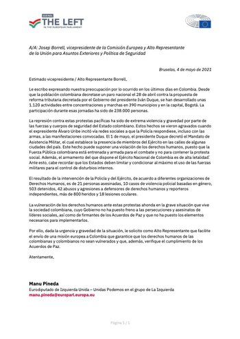 El eurodiputado español Manu Pineda,