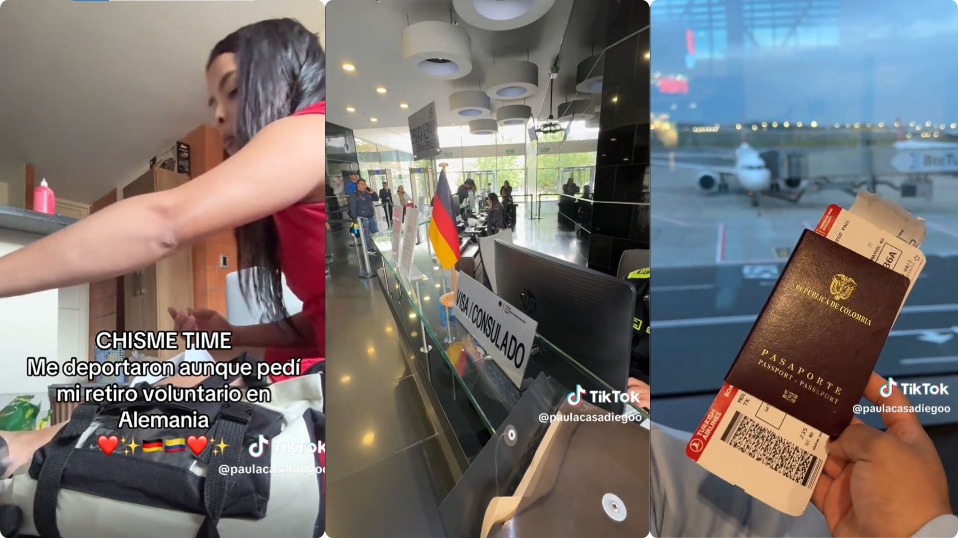 Mujer denuncia ser deportada de Alemania - crédito paulacasadiegoo / TikTok