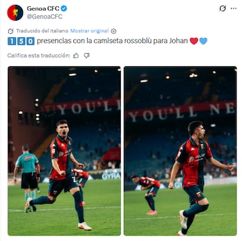 El mexicano celebra 150 partidos con el Genoa y mantiene su trayectoria en Europa desde su llegada en 2021 desde Pumas. (X/ @GenoaCFC)
