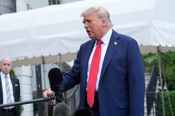 El presidente Donald Trump habla