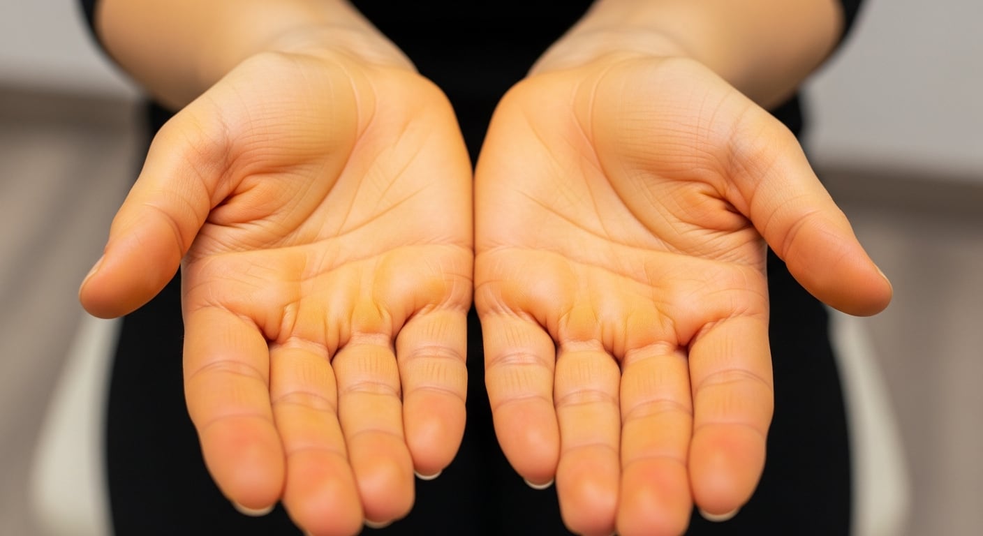 El cambio de coloración cutánea afecta principalmente palmas, plantas y pliegues, sin alterar la esclerótica, lo que la distingue de la ictericia (Imagen Ilustrativa Infobae)