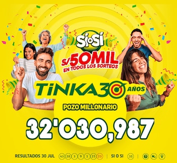 Sorteo Tinka - Miércoles 30