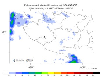 Imagen 3: Hidroestimador de las últimas tres horas.