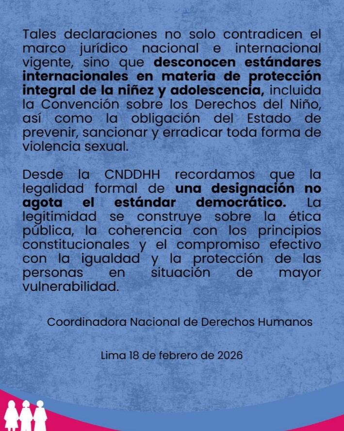 CNDDHH: “Quien dirige el Estado debe garantizar derechos, no vulnerarlos”. X/ @cnddhh.