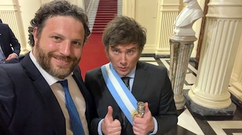 Santiago Oría y Javier Milei