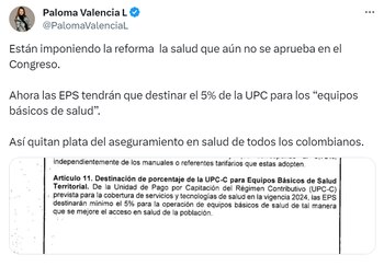 La senadora Paloma Valencia señaló