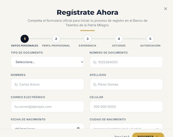 La iniciativa funcionará como filtro para designar cargos públicos y permanecerá activa durante los cuatro años de gobierno - crédito Banco de talentos patria milagro