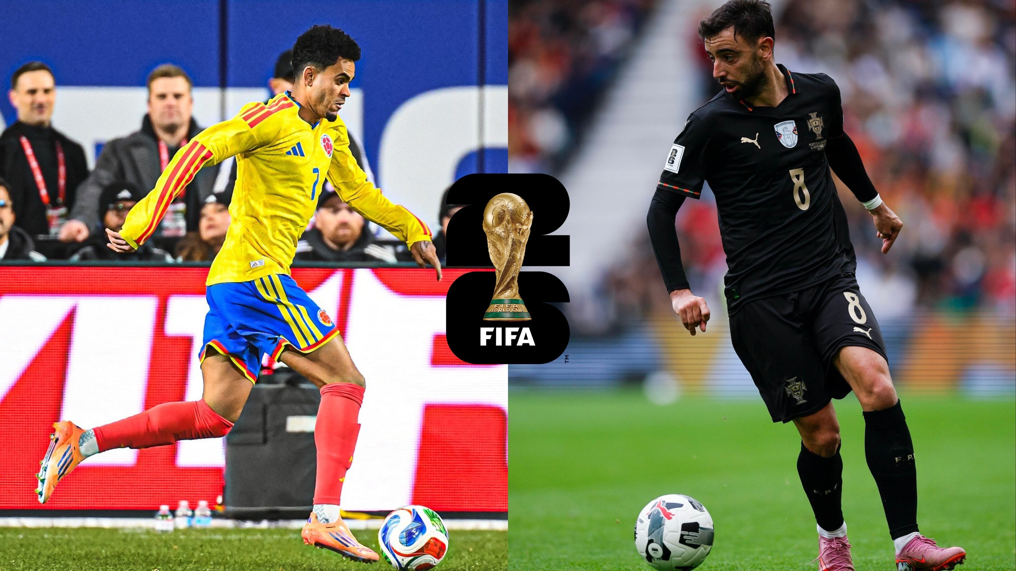 Luis Díaz y Bruno Fernandes son dos de las figuras de las selecciones de Colombia y Portugal - crédito FCF y selección de Portugal