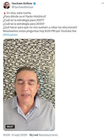 Gustavo Bolívar pidió reorganizar el Pacto Histórico antes de la carrera presidencial de 2030 - crédito @GustavoBolivar/X
