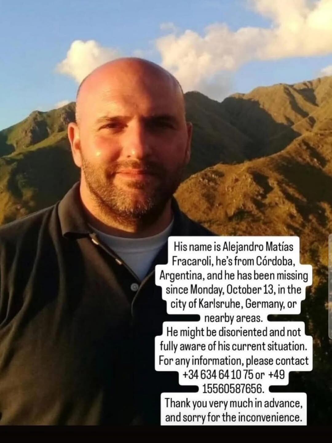 La desaparición de Alejandro Matías Fracaroli, científico argentino del Conicet, genera preocupación en Alemania y Argentina