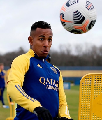 Sebastián Villa entrenamiento de Boca