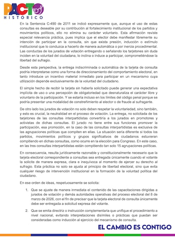 El procedimiento para la entrega