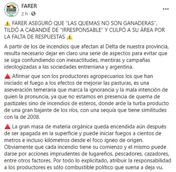 El comunicado de los ruralistas