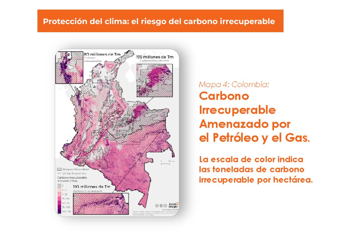 Colombia almacena cerca de 14.500 millones de toneladas de CO equivalente en sus suelos y bosques, y más del 20% está en bloques aún disponibles - crédito Earth Insight