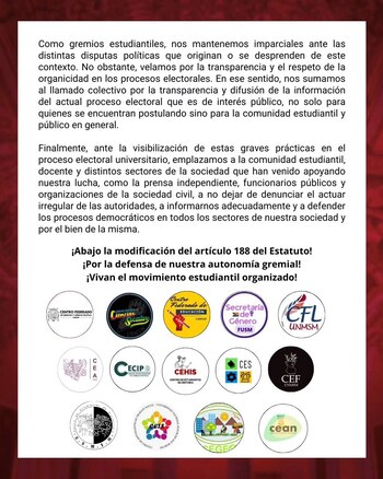 Gremios estudiantiles respaldan protesta en