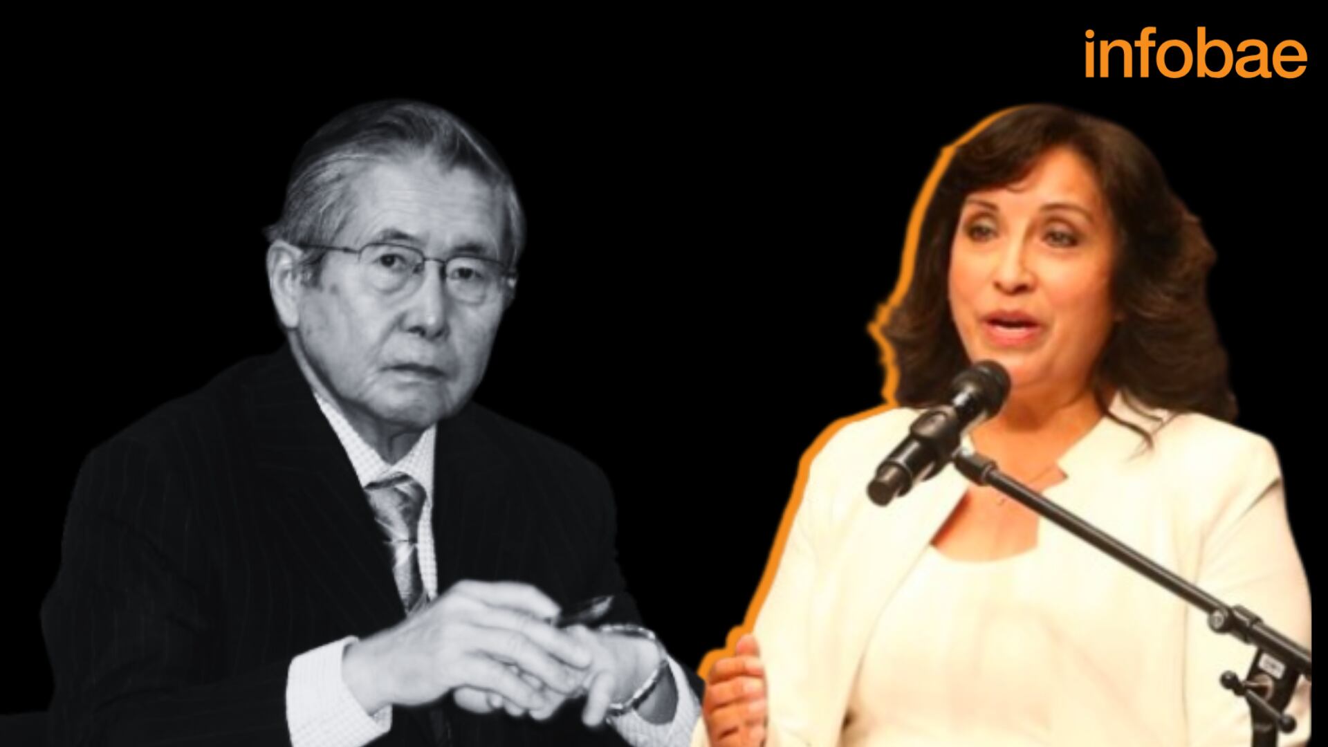 Dina Boluarte y la vez que criticó a Alberto Fujimori en la campaña 2021| Composición Infobae (Andina)