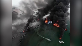 INCENDIO EN EL PUERTO DE MANTA, DE ECUADOR