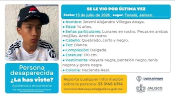 Jeremi Alejando, de 14 años, fue visto por última vez el 15 de julio en Tonalá, Jalisco