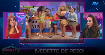 “No tenía ni pantis”: Mónica Cabrejos revela cómo debutó como vedette gracias a Manolo Rojas. Captura: Magaly TV La Firme.