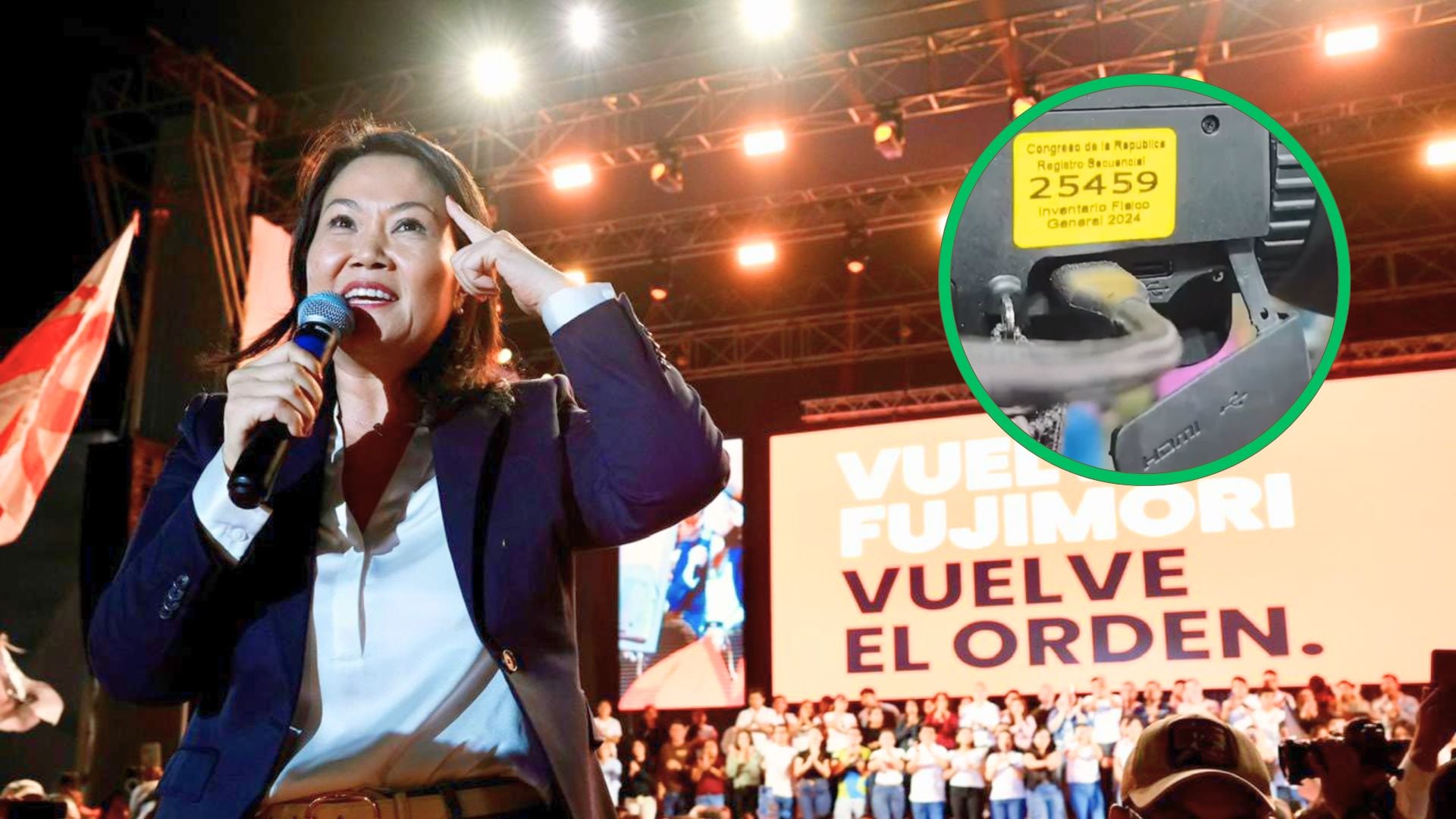 Trabajador involucrado en uso indebido de cámara del Congreso en mitin de Keiko Fujimori presentó su renuncia