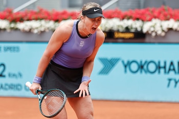 La española Paula Badosa en el partido ante la austriaca Julia Grabher (EFE/ Sergio Perez)