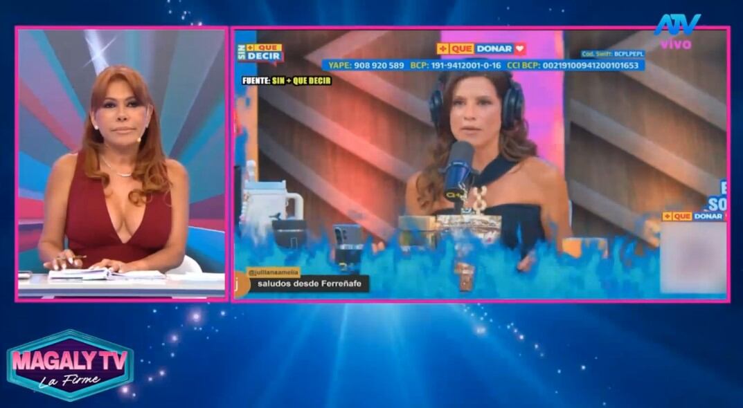 Magaly Medina cuenta que fue convocada para la Teletón tras infidencia de María Pía Copello. Captura: Magaly TV La Firme.