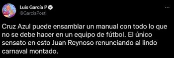 Luis García reaccionó al regreso