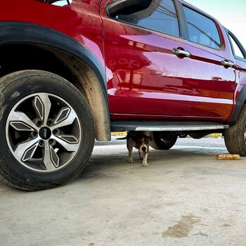 Chata pasando por debajo de